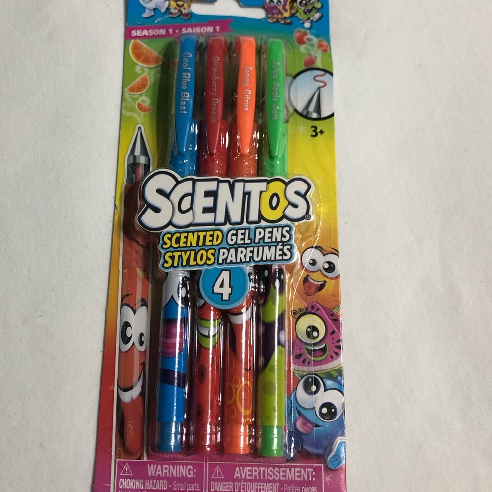 4PC Gel Pens.juice apple jam/tangy citrus/ strawberry breeze/ cool blue.blast